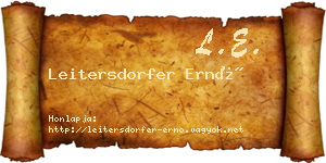 Leitersdorfer Ernő névjegykártya